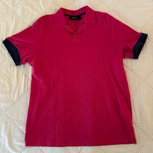 BUGATCHI UOMO W-8 Men's Polo Shirt Cotton  Pink  Sz L - NWT